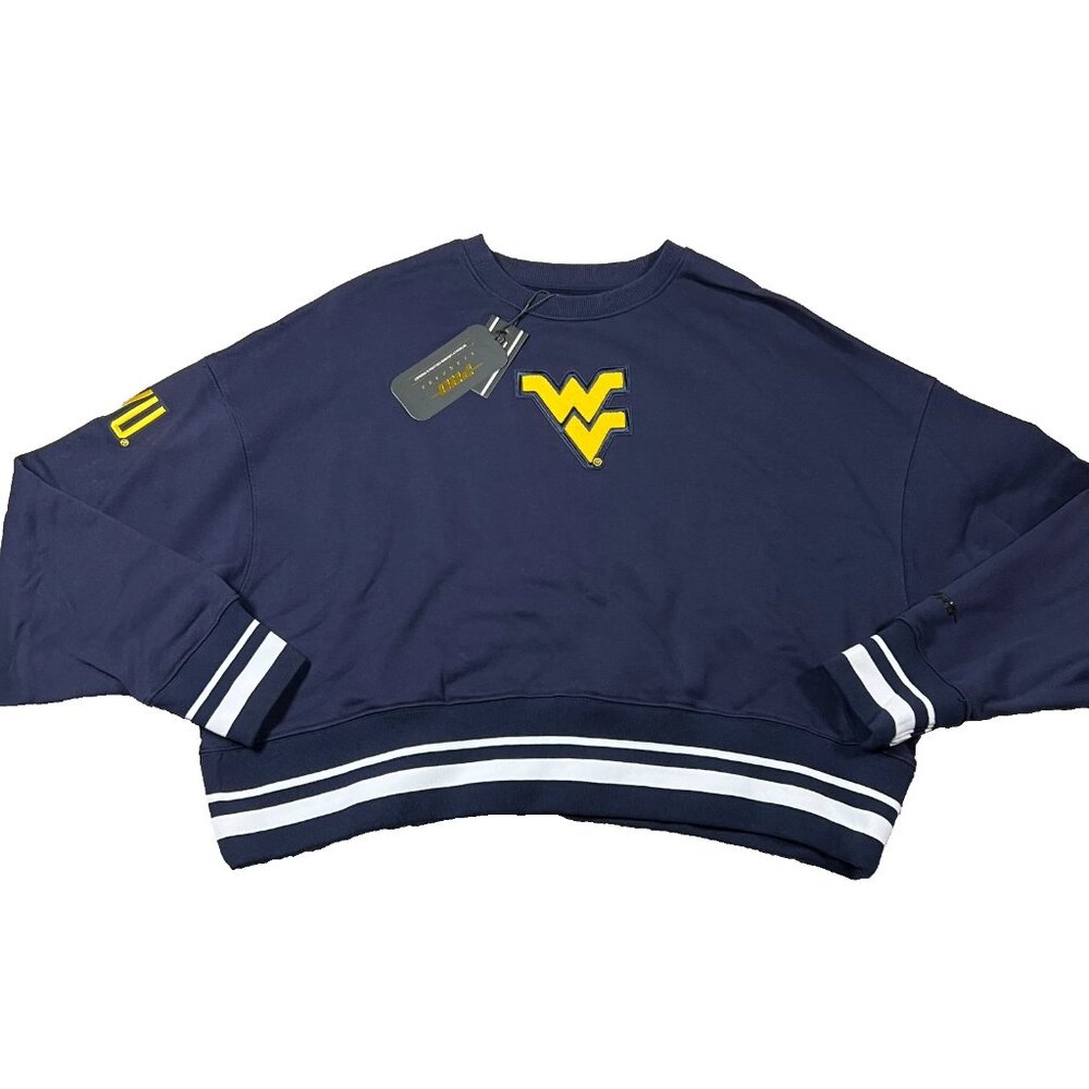 Pro Standard Womens Medium Blue NCAA West Virginia Mountaineers Sweatshirt‎ NWT